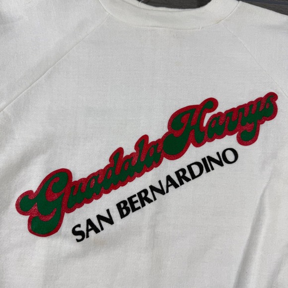 Vintage Healthknit Guadala Harrys San Bernardino Sweatshirt White Large USA - Picture 5 of 6